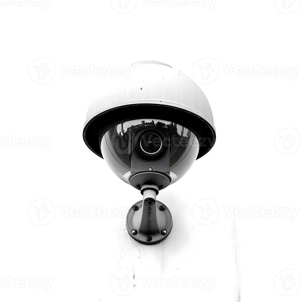 AI generated A surveillance camera isolated on a white background. High-resolution. AI Generative photo