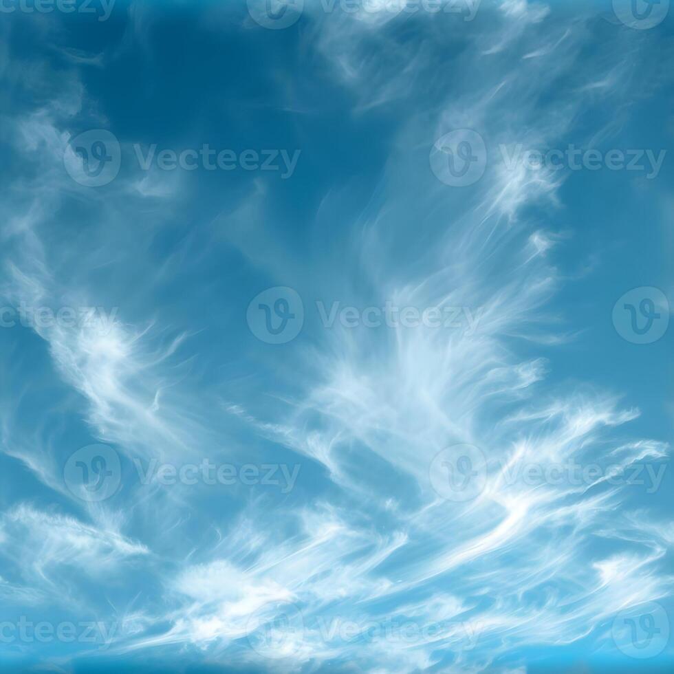 AI generated Photography sky with thin clouds sunny day. High quality. AI Generative photo