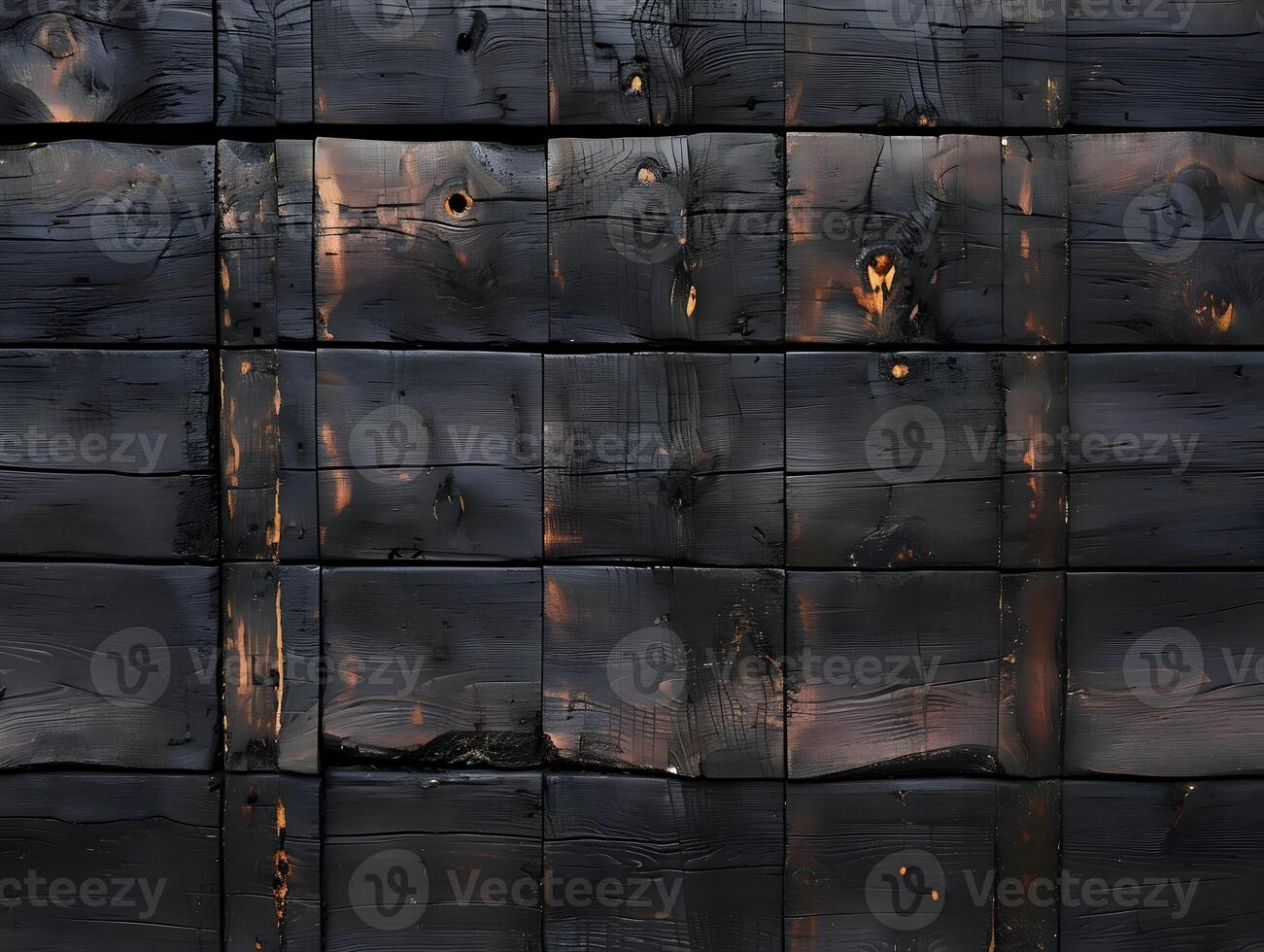 AI generated Burned wood wall background. Dark wood texture High-resolution. AI Generative photo