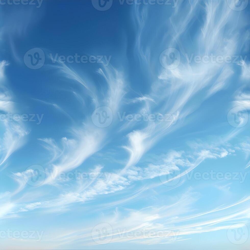 AI generated Photography sky with thin clouds sunny day. High quality. AI Generative photo