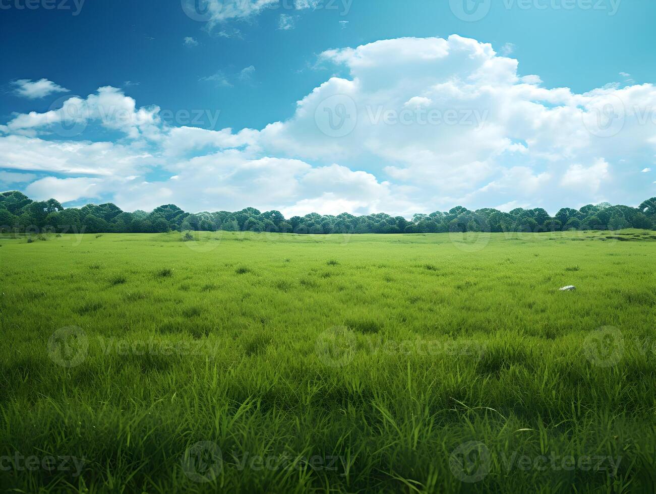 AI generated Massive grass field wide view in a sunny day. Background view. High-resolution. AI Generative photo