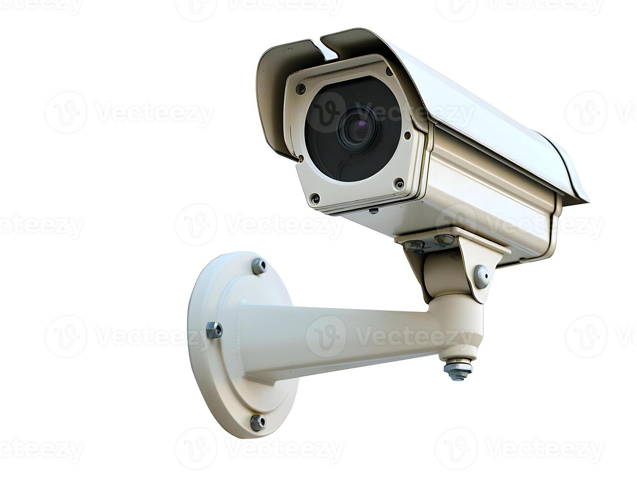 AI generated Side view surveillance isolated on a white background. Stationary camera.High-resolution. AI Generative photo