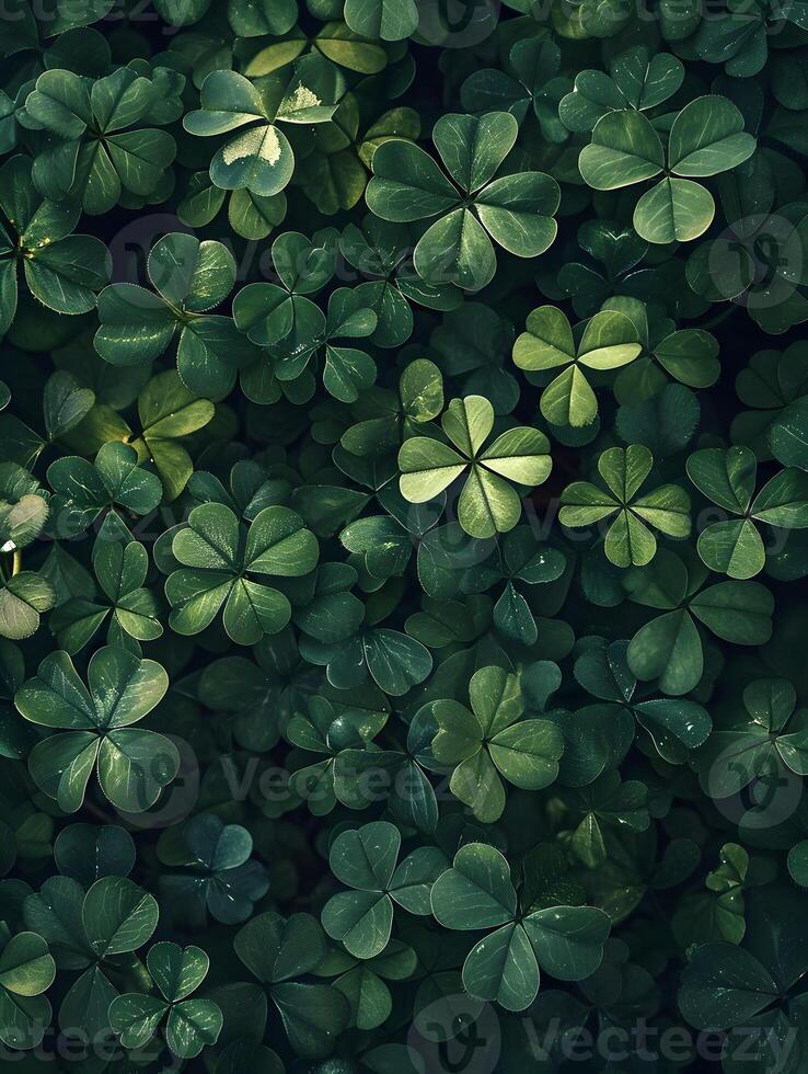 AI generated Fresh green leaves of clover background. High quality. AI Generative photo