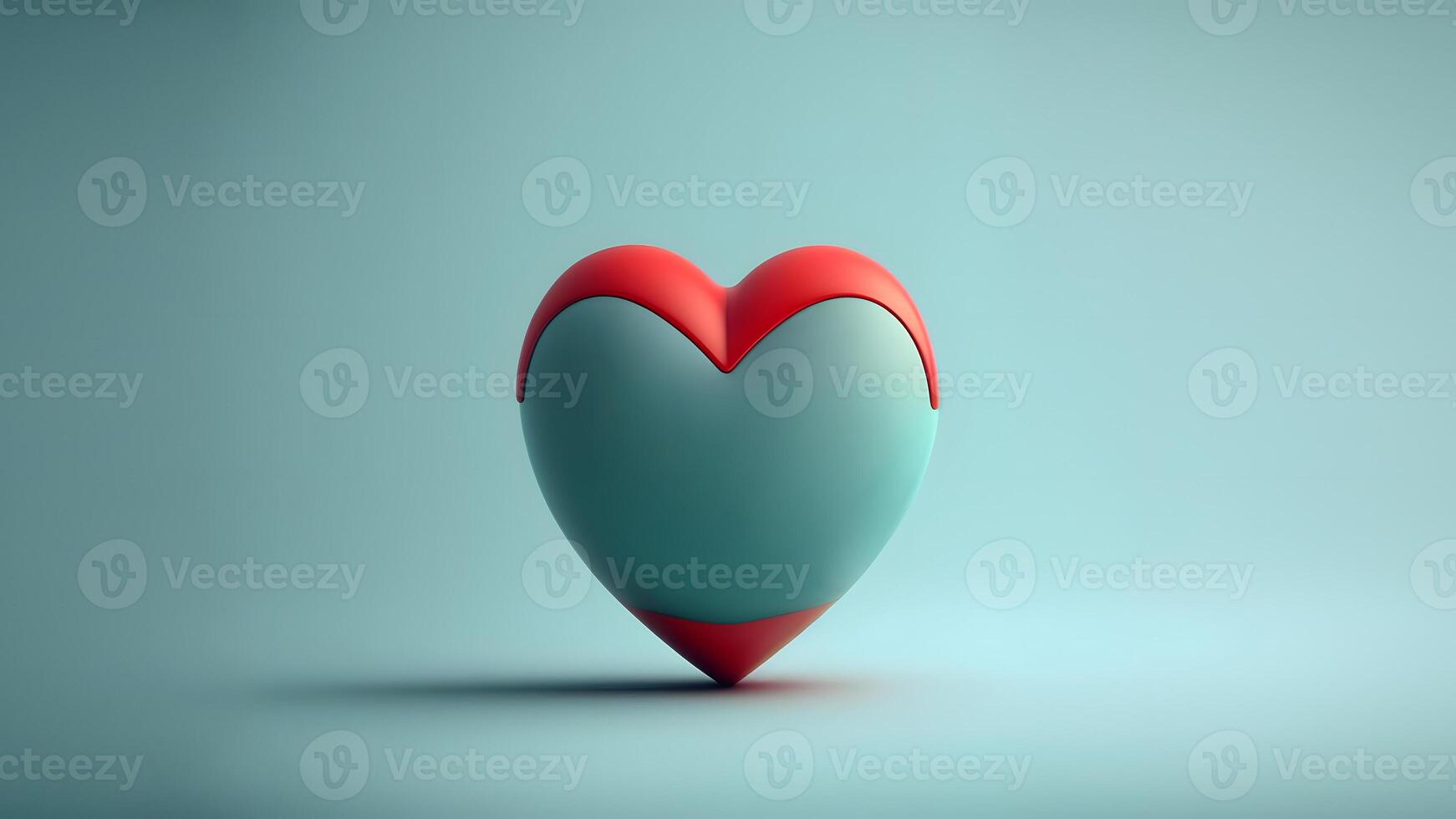 AI generated minimalistic valentines day background with heart symbol, neural network generated art photo