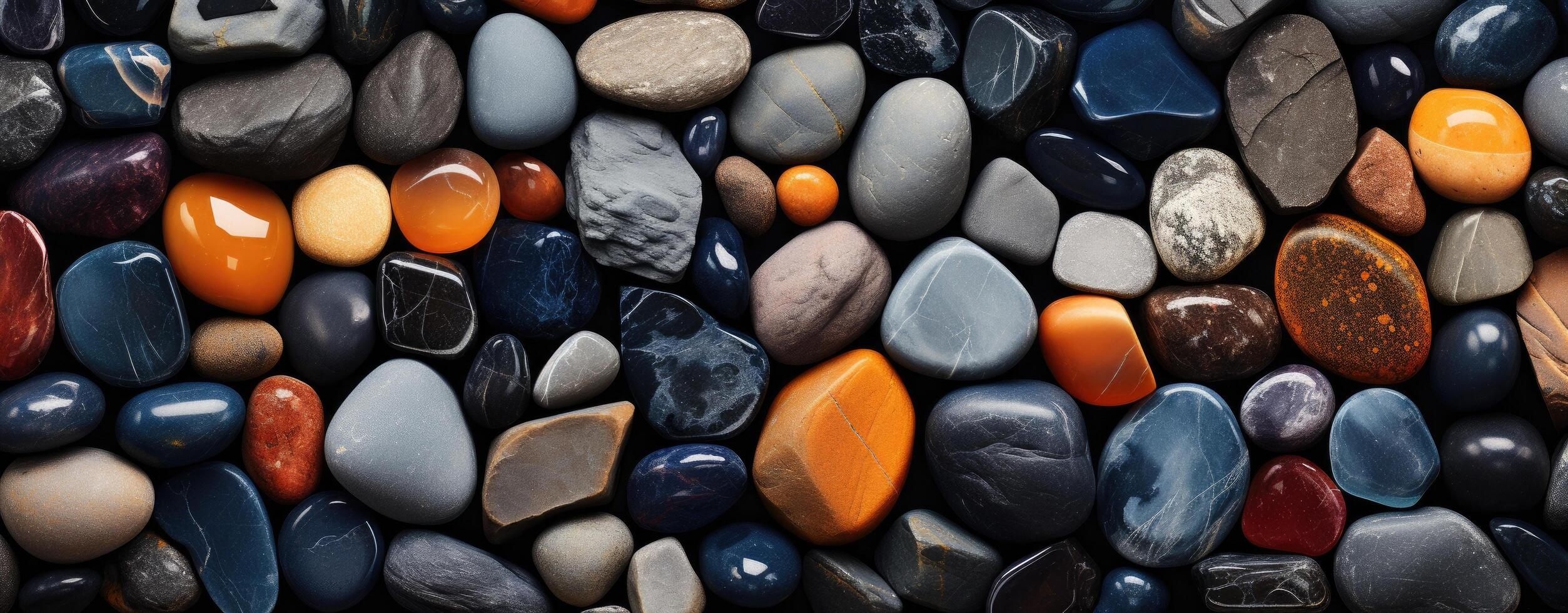 AI generated a bunch of rocks in different colors and textures photo