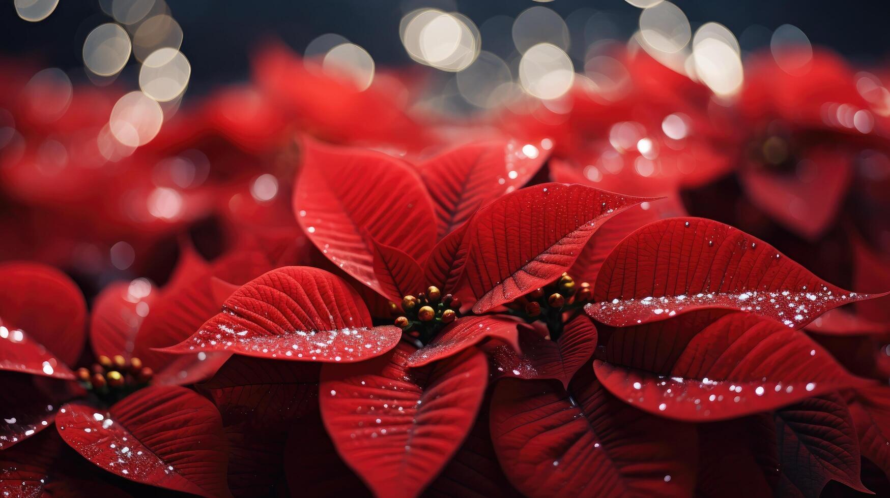 AI generated a close up of beautiful poinsettia blossoms photo