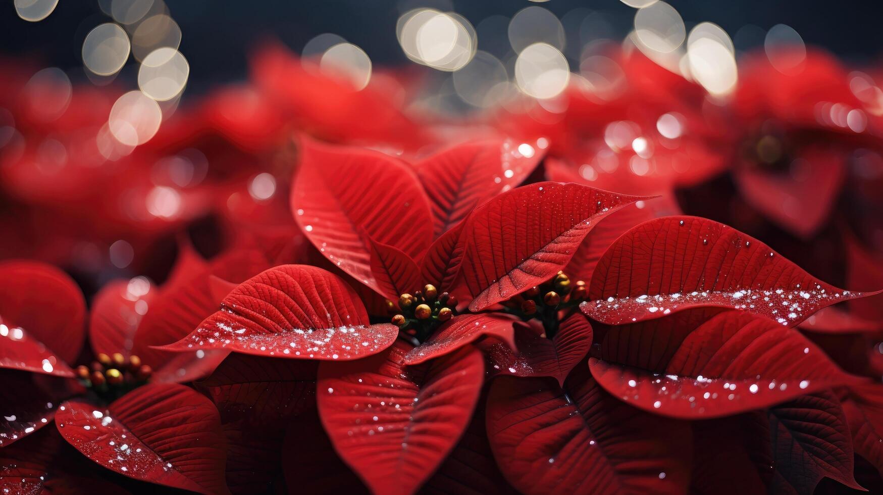 ai generado un cerca arriba de hermosa flor de pascua flores foto