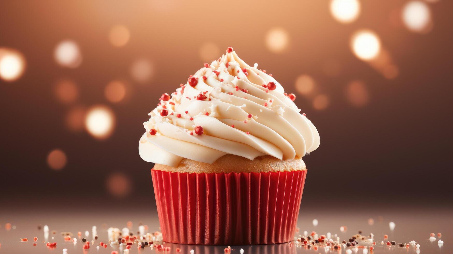 AI generated a cupcake topped with cinnamon sticks on a white background photo