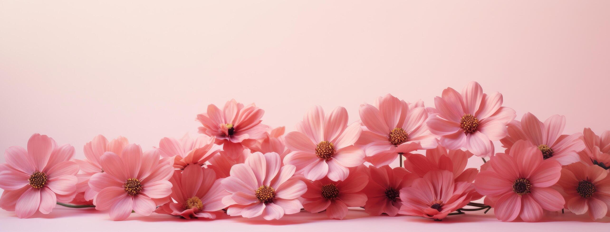 AI generated abstract background of pink flowers photo
