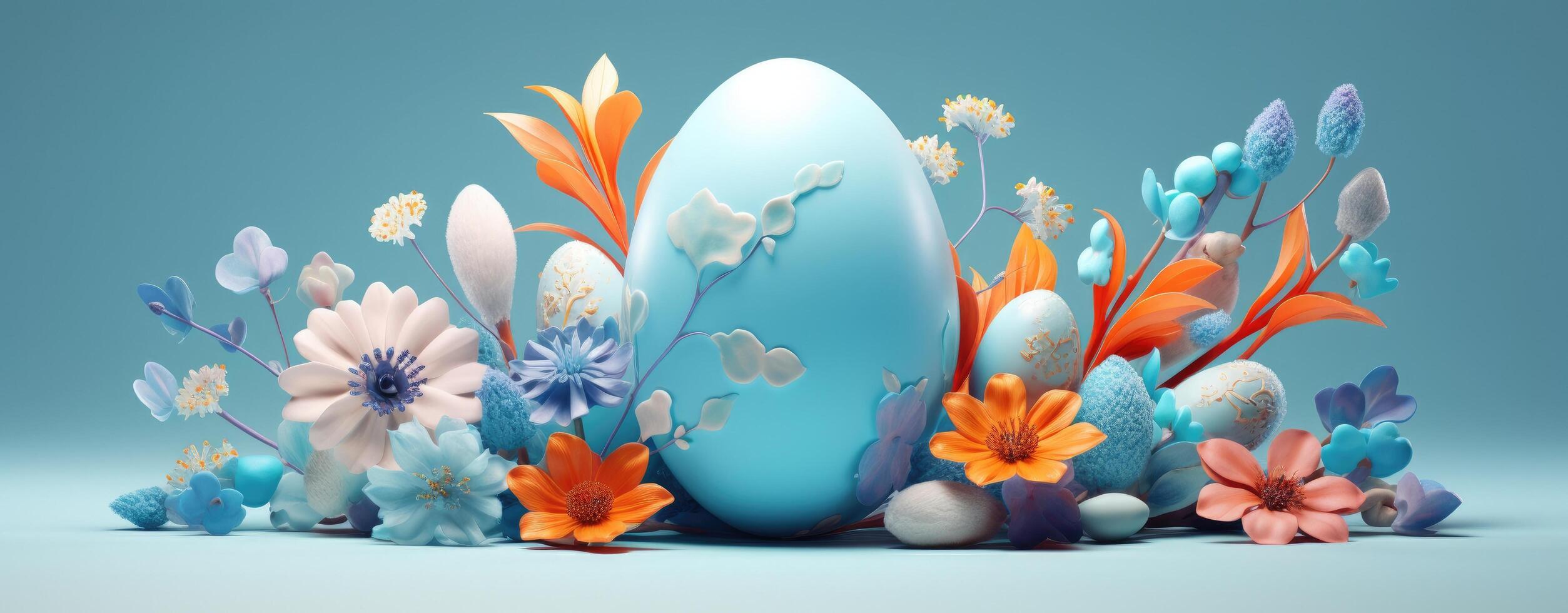 AI generated an animated easter egg on the white background photo