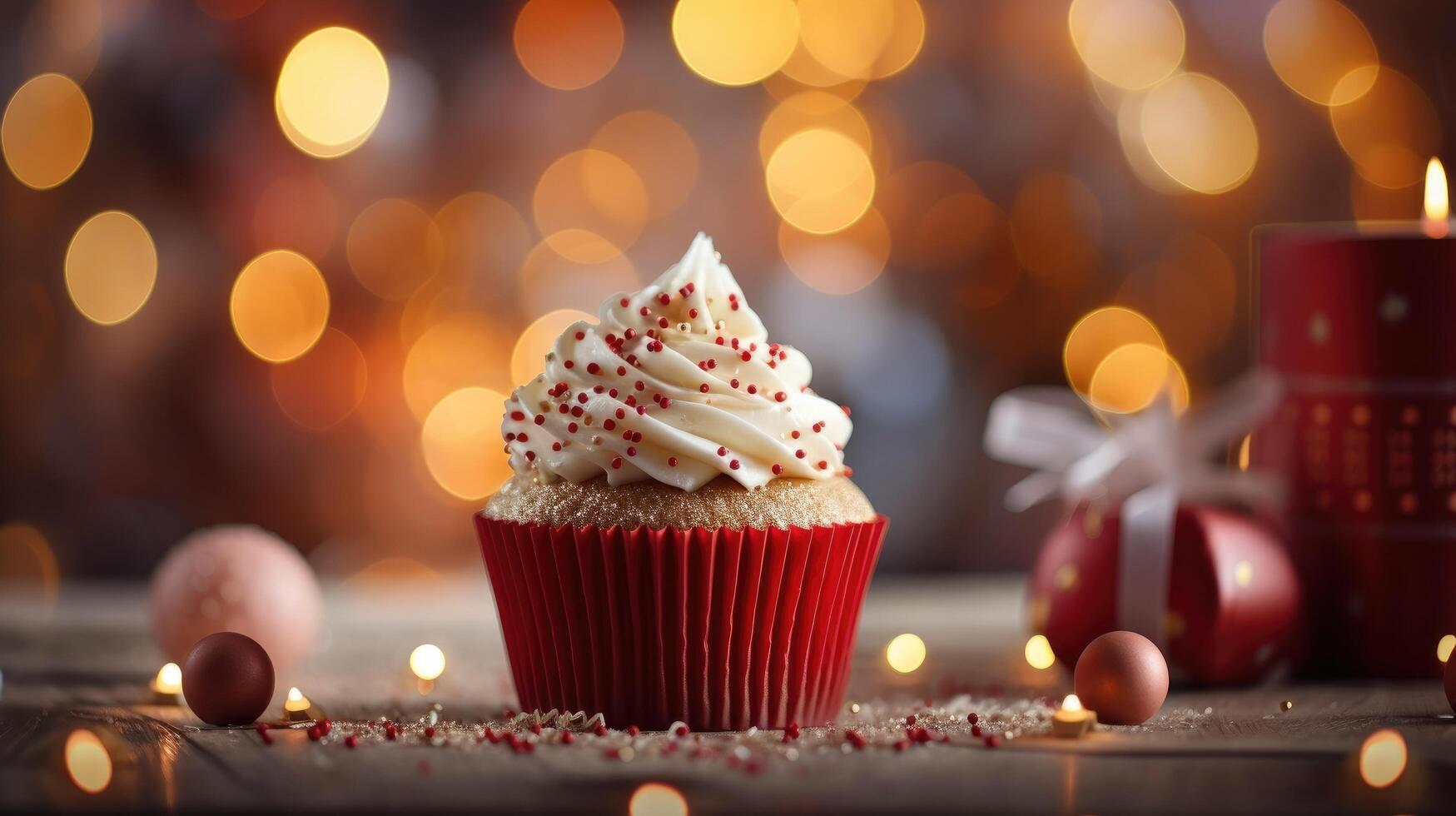 AI generated a cupcake topped with cinnamon sticks on a white background photo