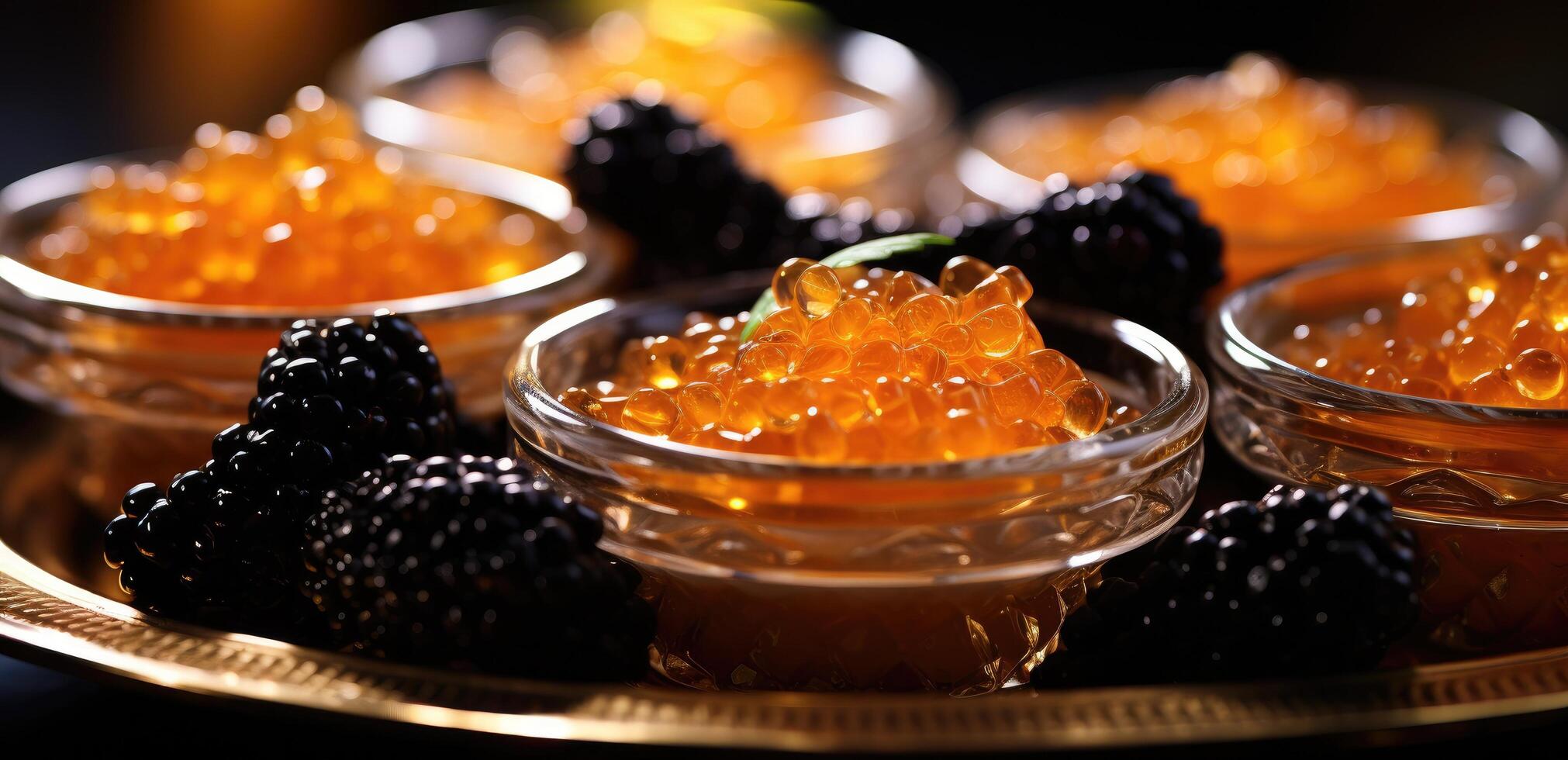 AI generated caviar on tap at with caviar on a side, photo