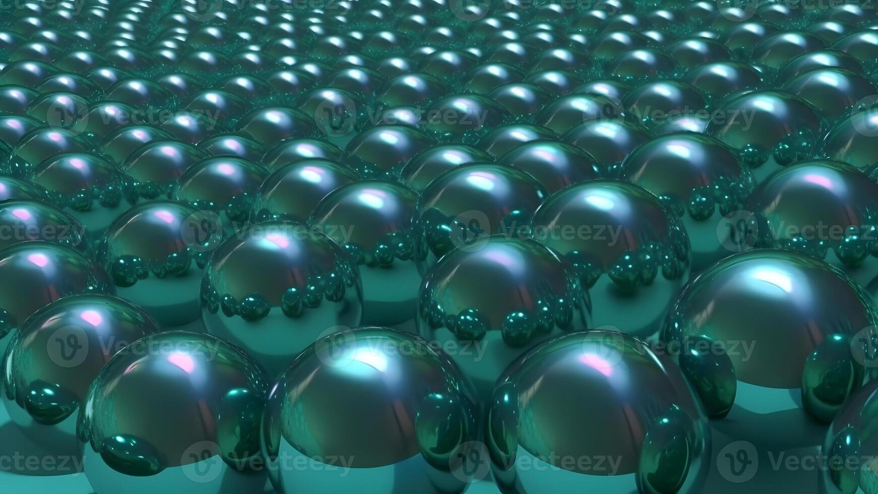 AI generated A sea of shimmering turquoise Glass marbles, full-frame background, neural network generated image photo