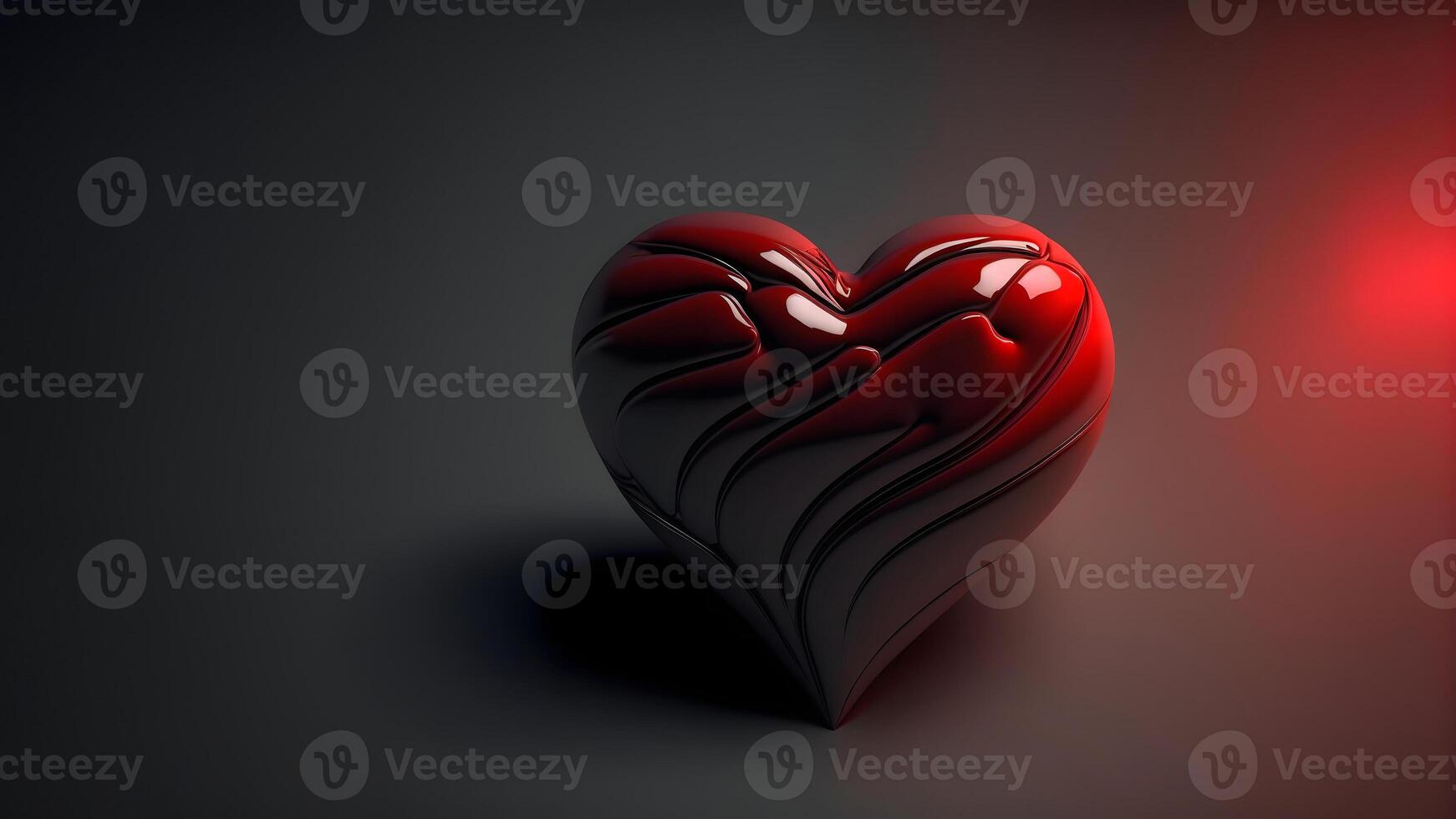 AI generated minimalistic valentines day background with heart symbol, neural network generated art photo