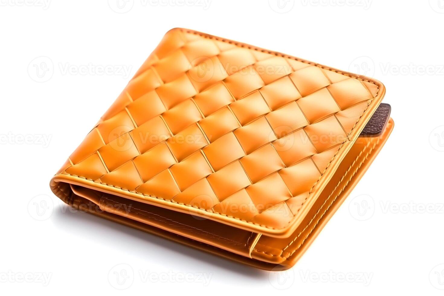 AI generated leather wallet isolated on white background, neural network generated image photo