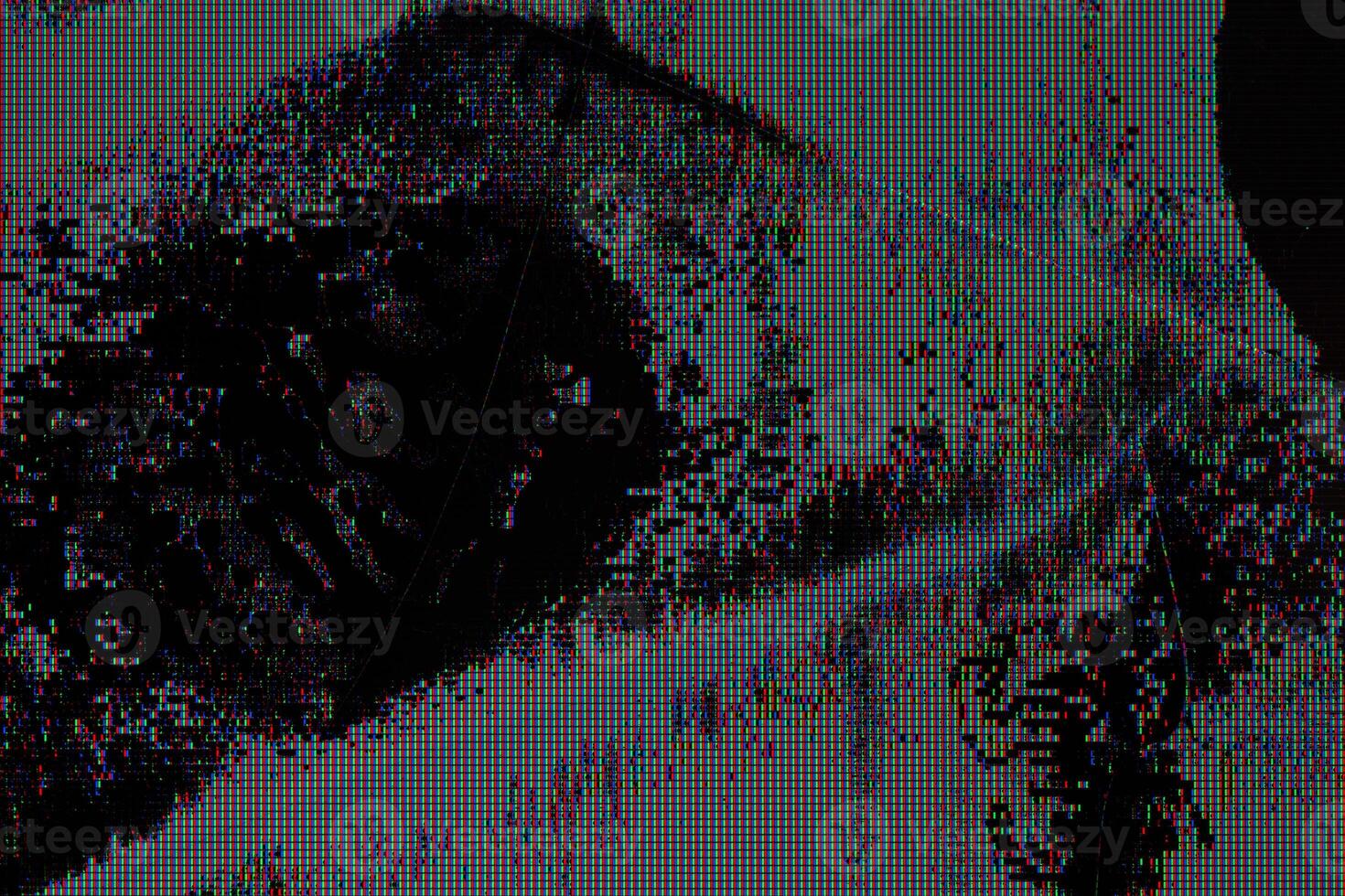 dañado lcd pantalla con grietas, fotograma completo antecedentes y textura foto