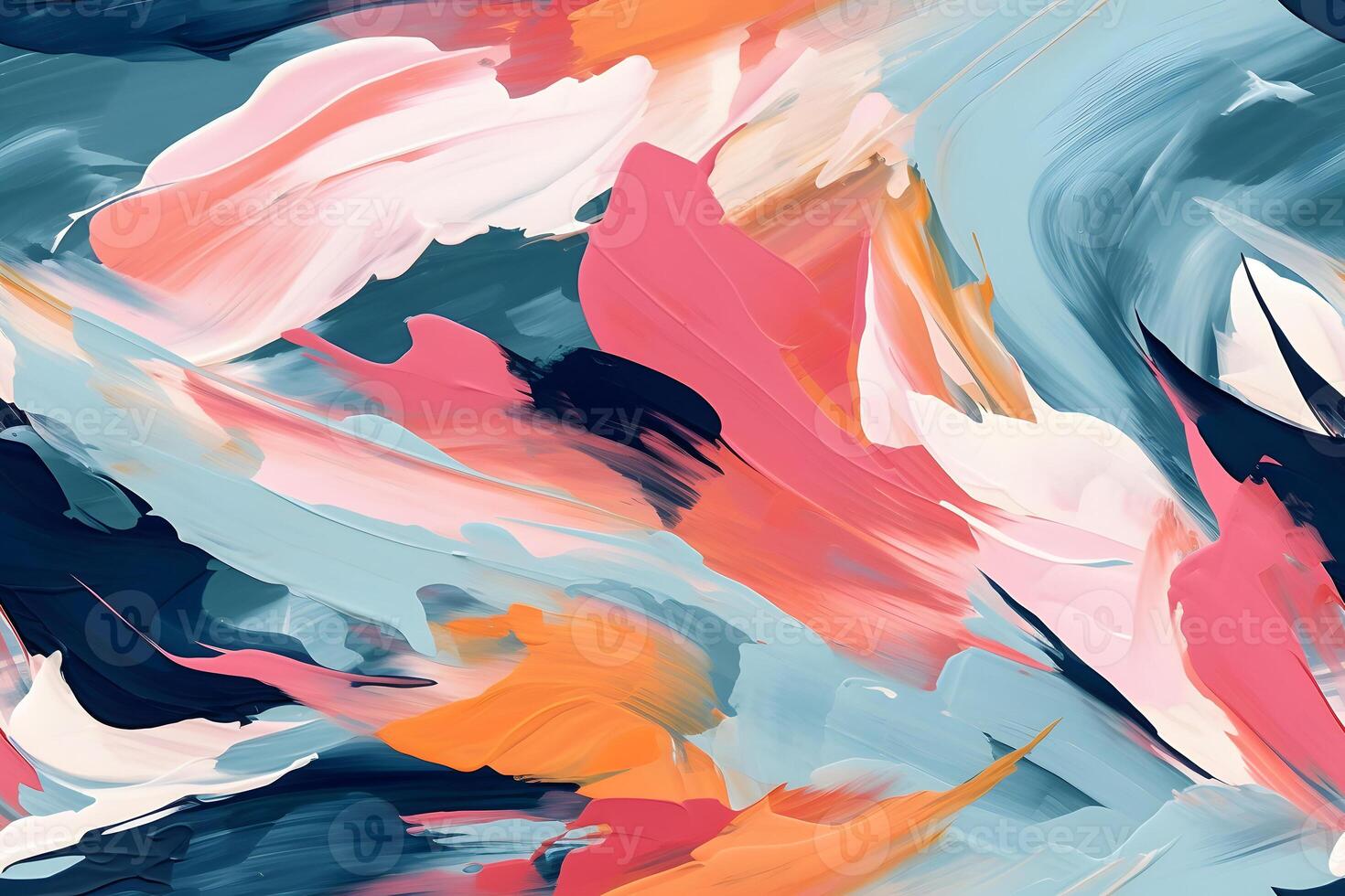 AI generated seamless texture and full-frame background of colorful paint strokes of flat surface, neural network generated photo