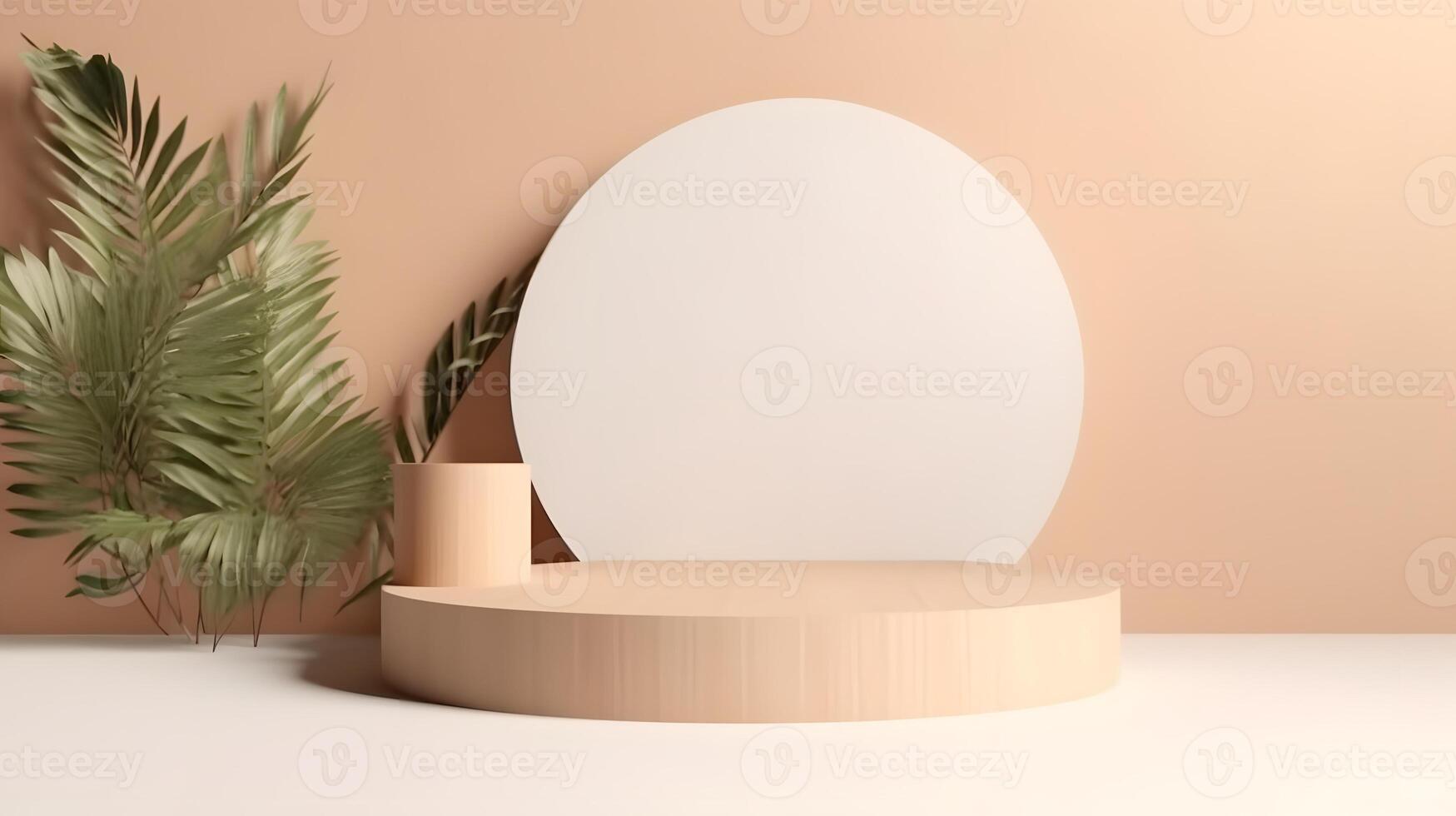 AI generated Empty space podium for product placement, neural network generated image photo