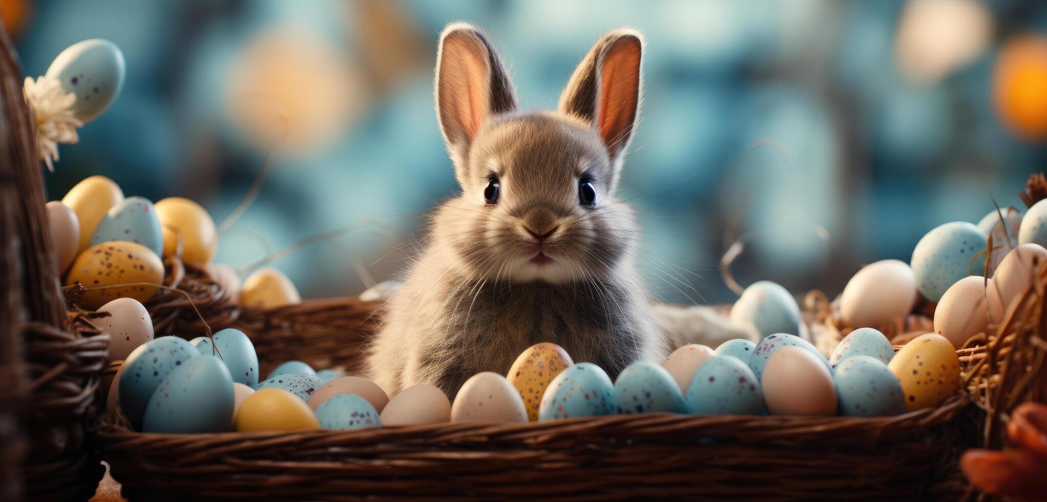 AI generated bunny inside easter easter wallpapers, photo