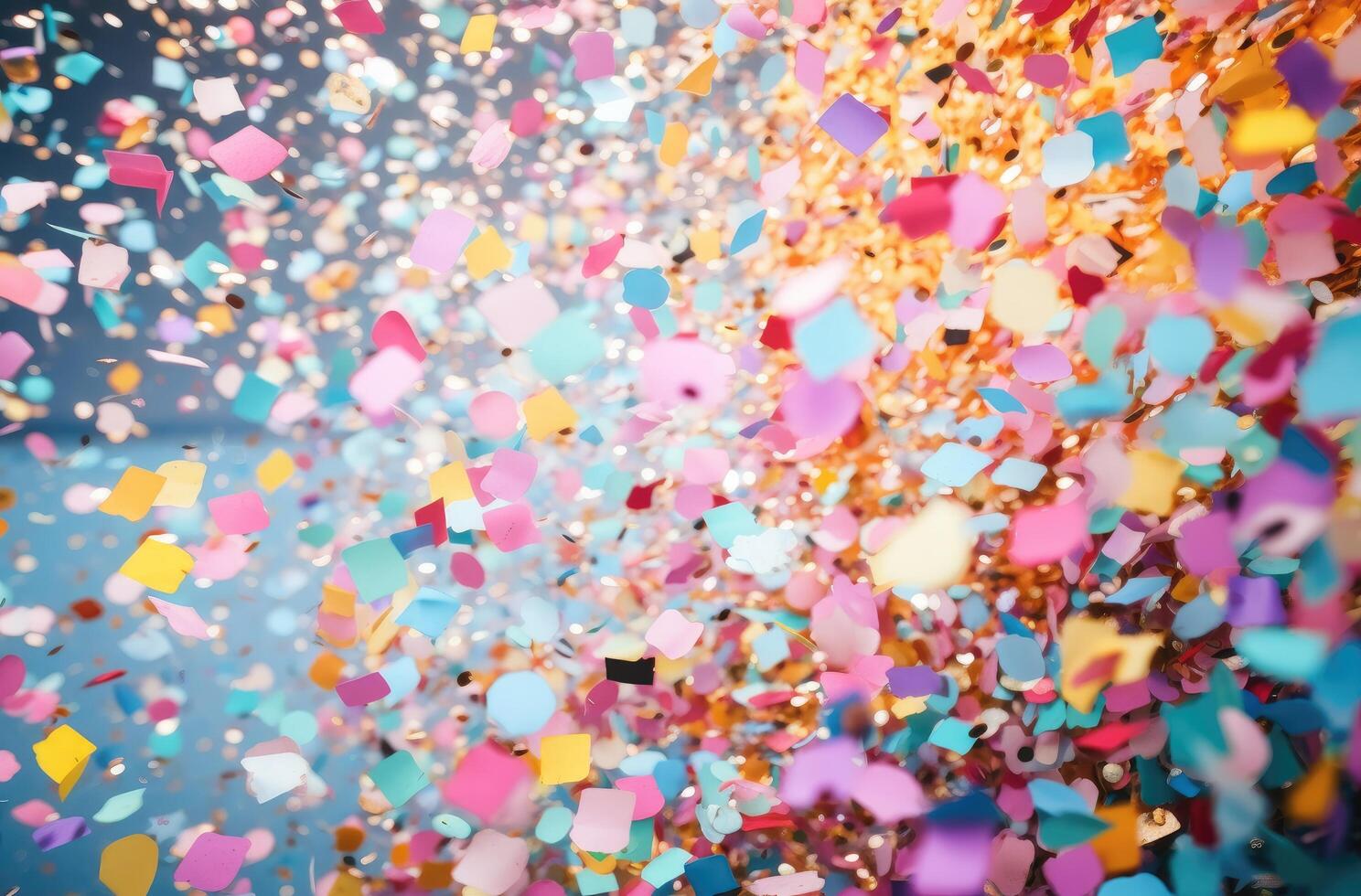 AI generated colorful party confetti background photo