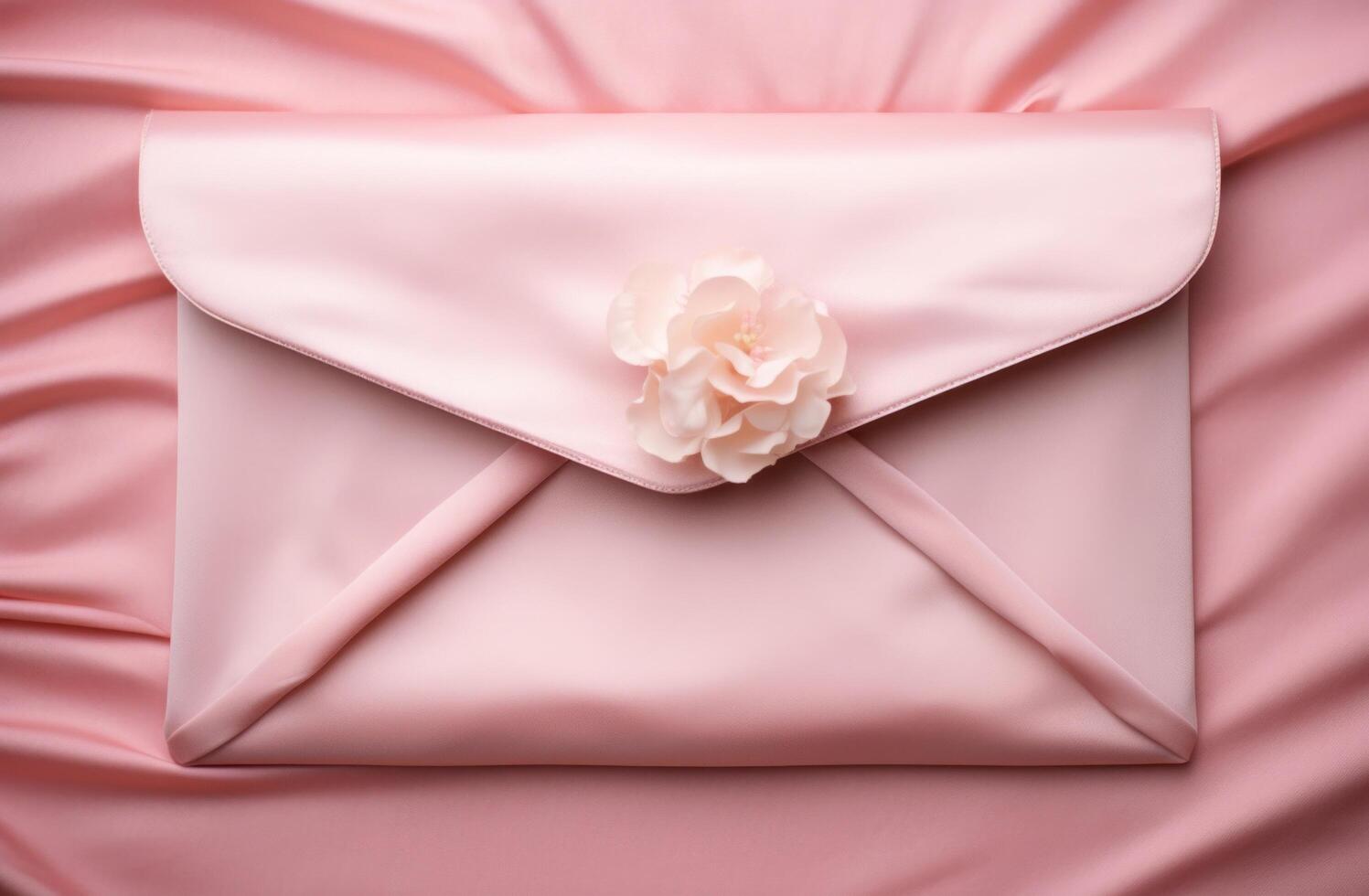 AI generated pink envelope on valentine's day, photo