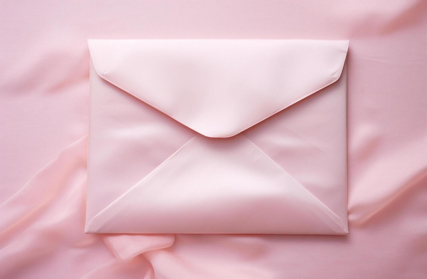 AI generated pink envelope on valentine's day, photo