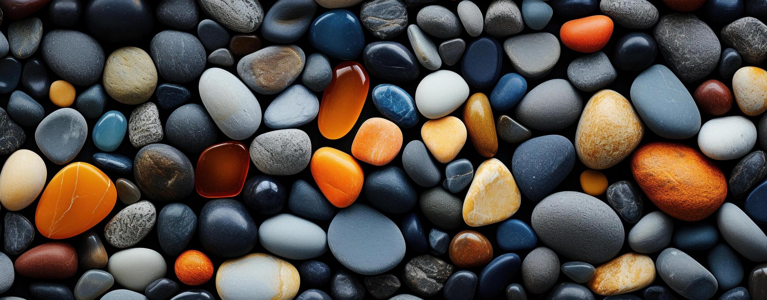 AI generated colored pebbles background photo