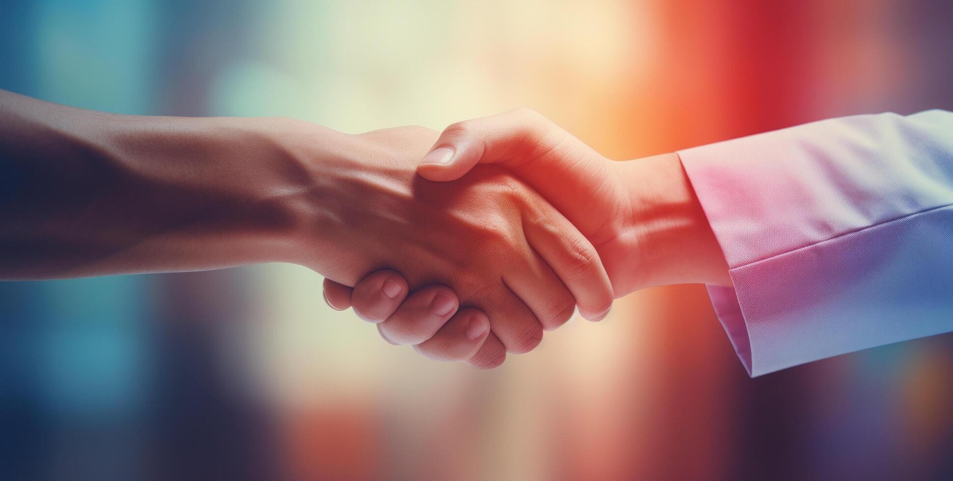 AI generated physician shaking hands with patient photo