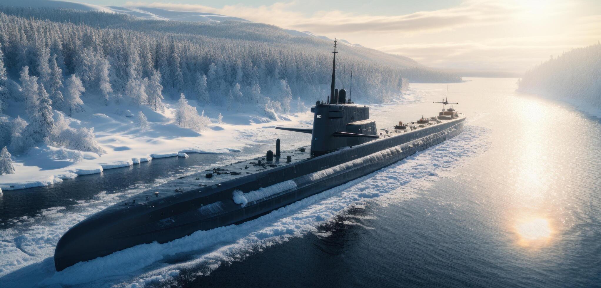 AI generated russia launches nuclear submarine that will challenge other navy vessels photo