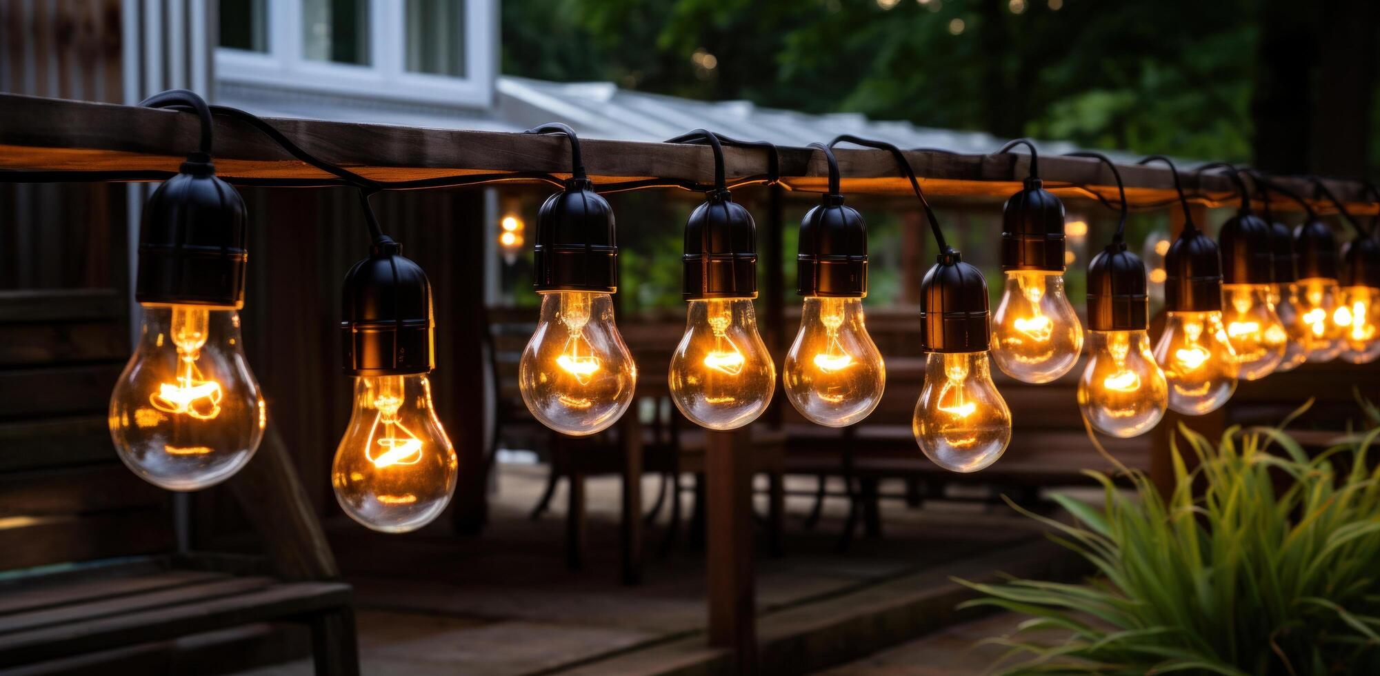 AI generated solar powered string lights to illuminate your house, photo