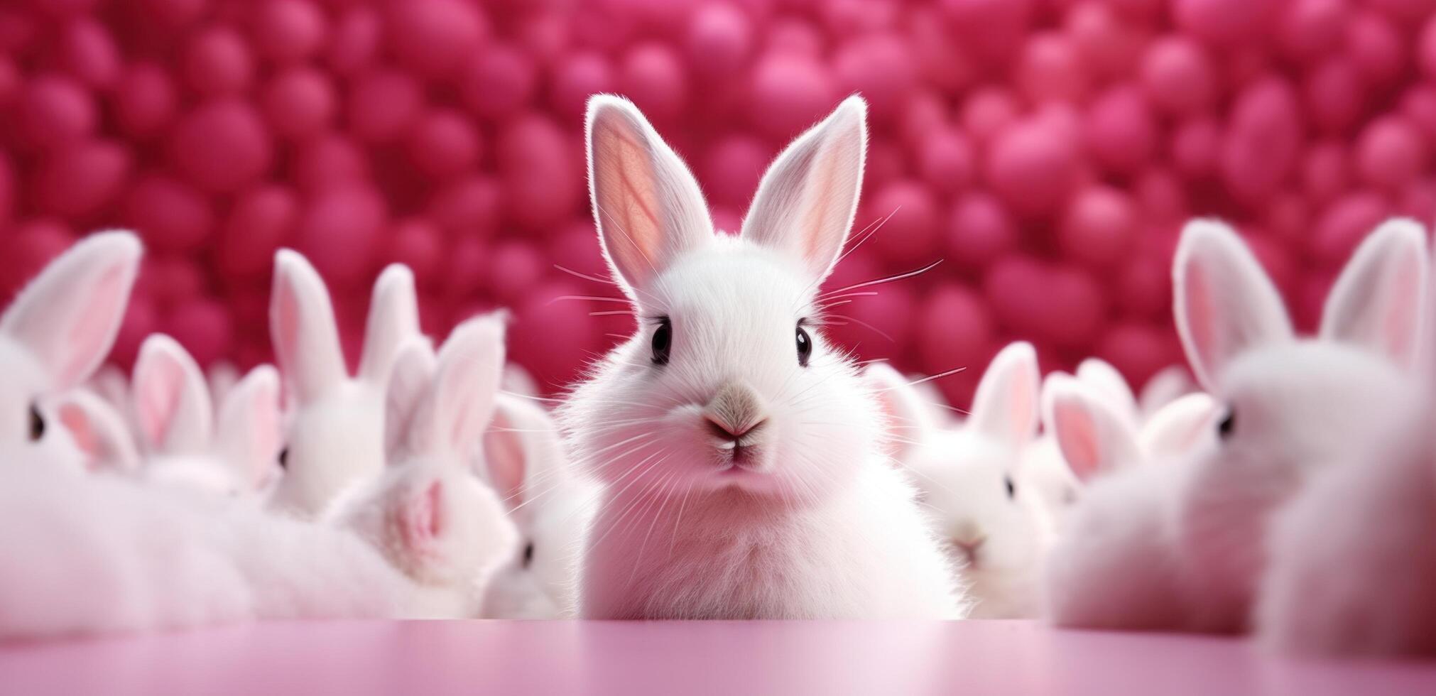AI generated rabbit pink rabbit photo