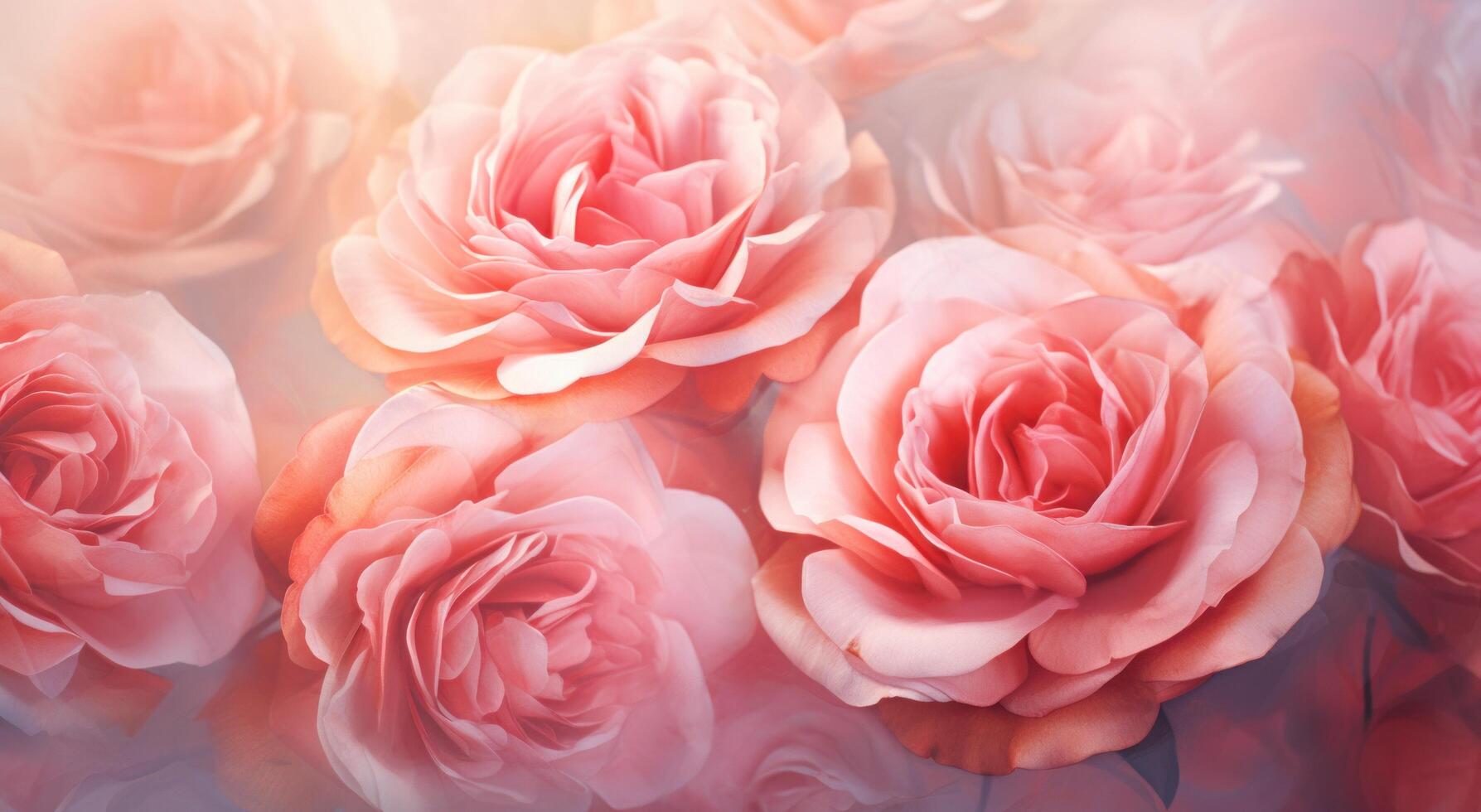 AI generated roses with a blurred background photo
