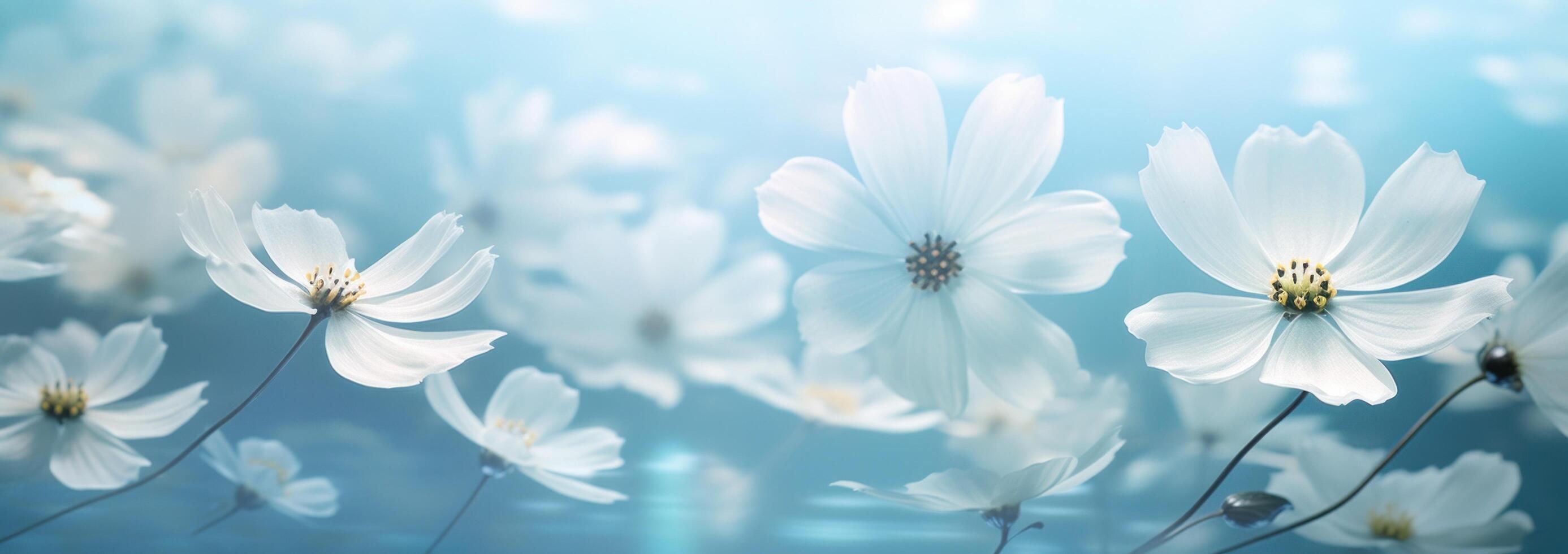 AI generated the image gives an impression of the blooming white flowers, photo