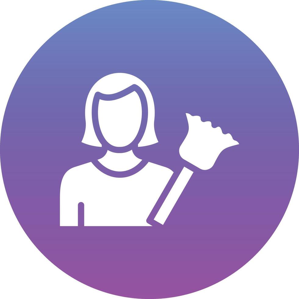Woman Dusting Vector Icon