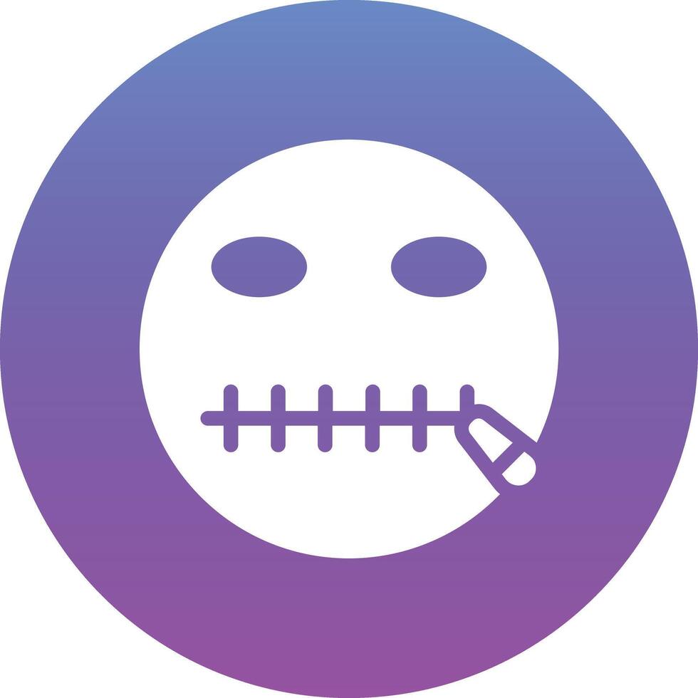 Zipper Mouth Face Vector Icon