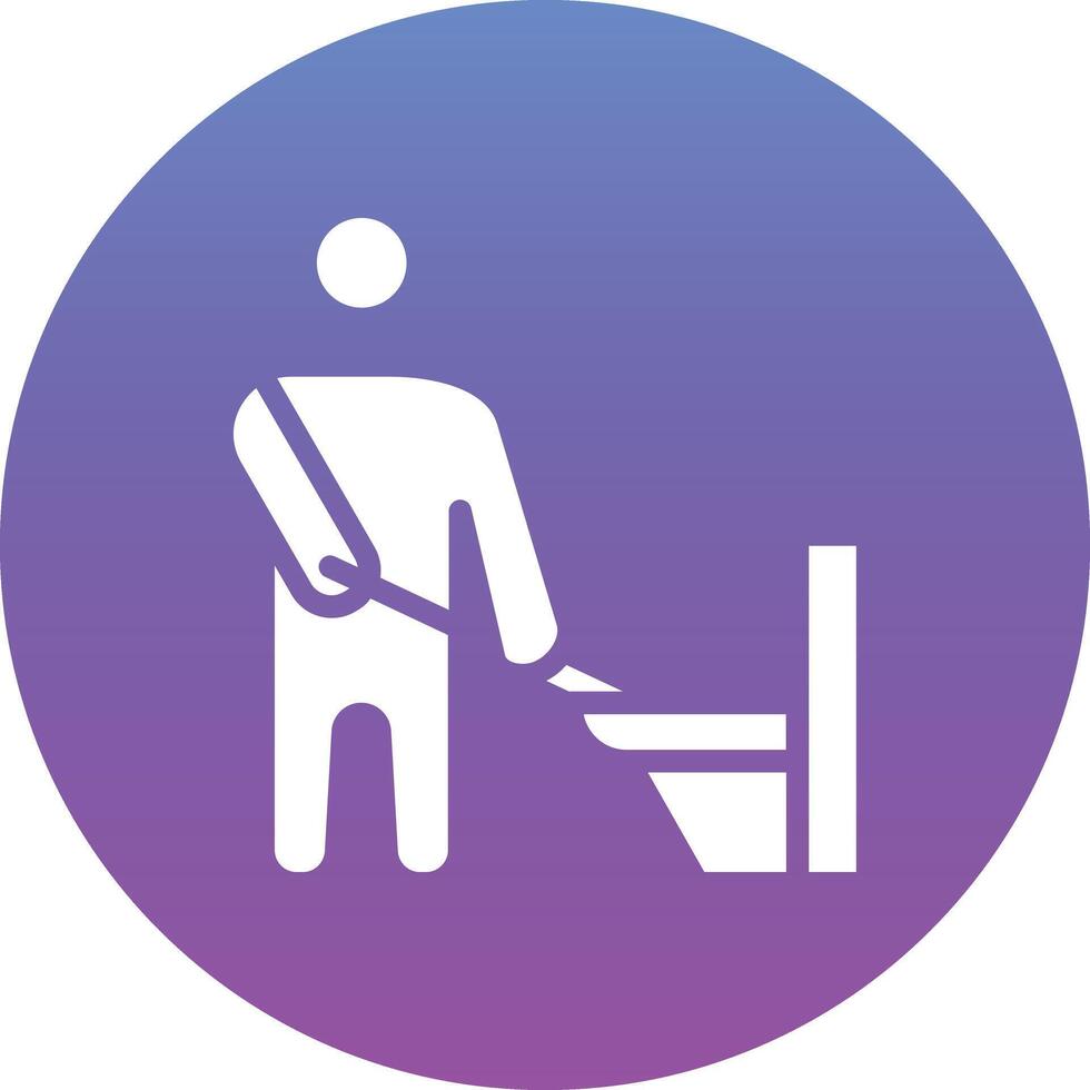 Man Cleaning Bathroom Vector Icon