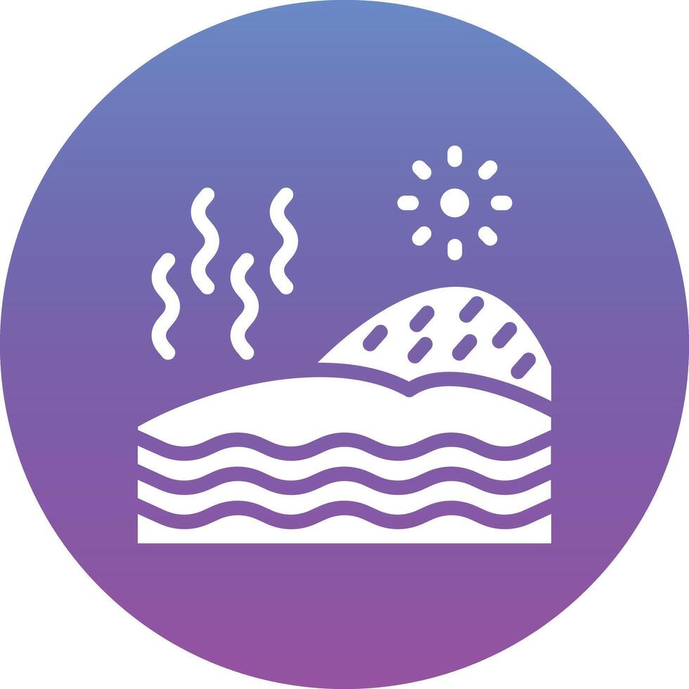 Hot Spring Landscape Vector Icon
