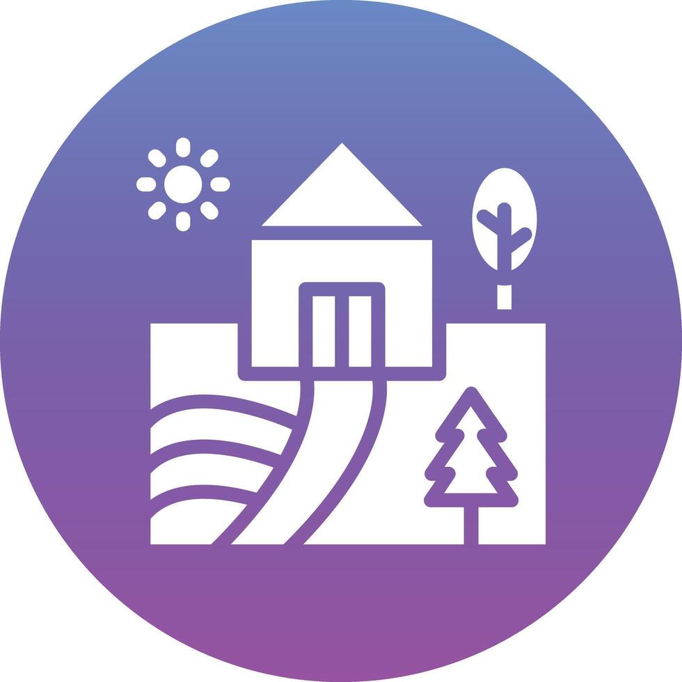Village Landscape Vector Icon