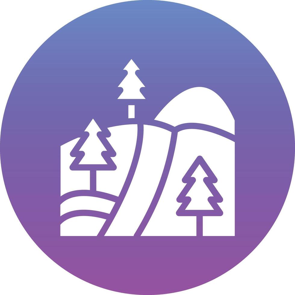 Pine Trees Landscape Vector Icon