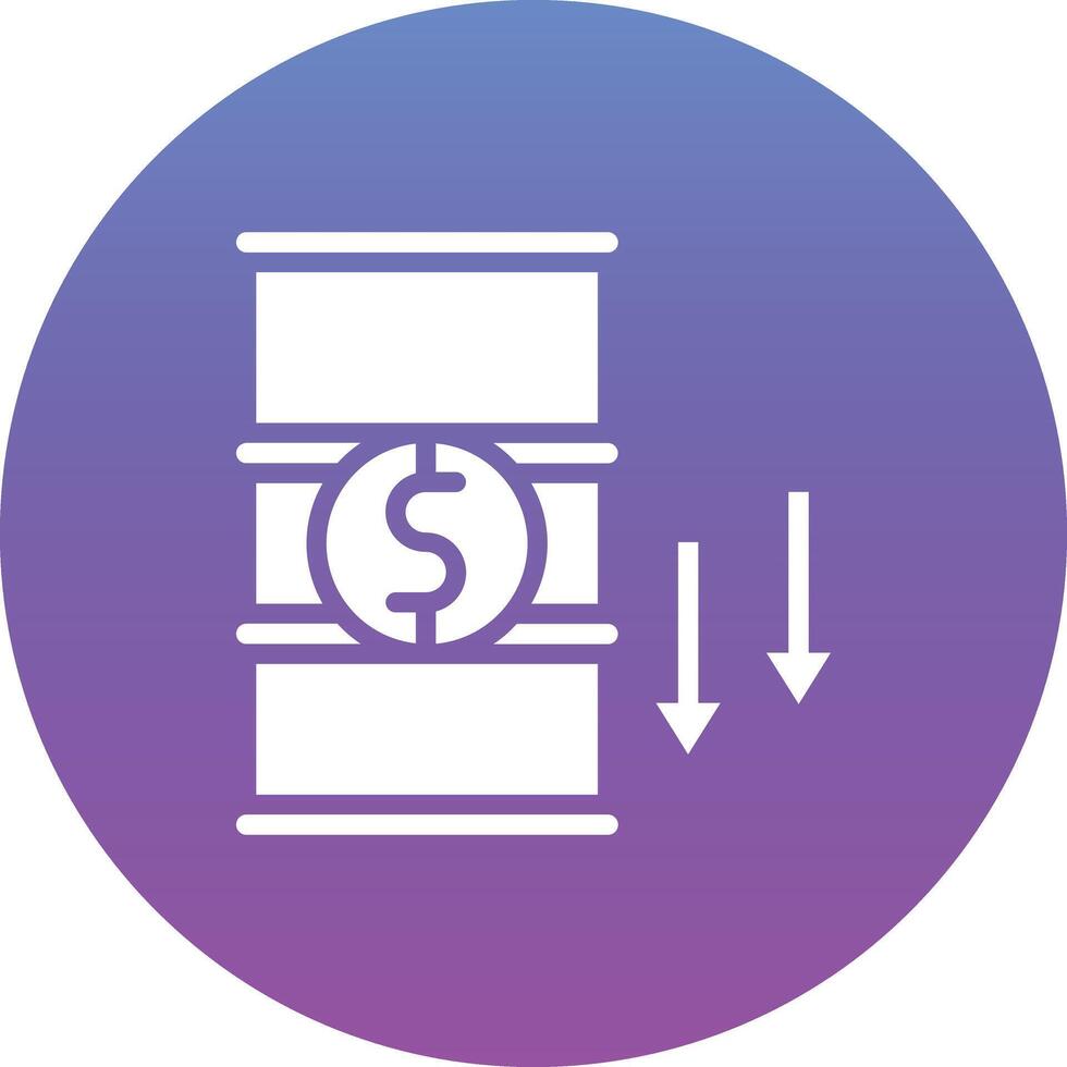 Oil Price Decrease Vector Icon