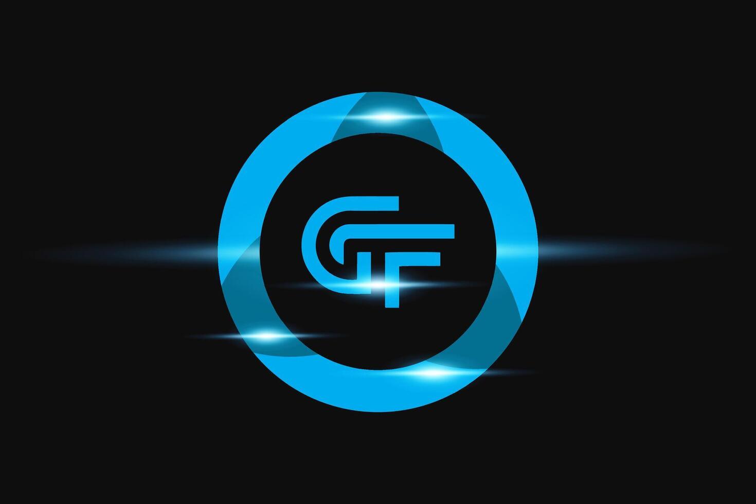GF Blue logo Design. Vector logo design for business.