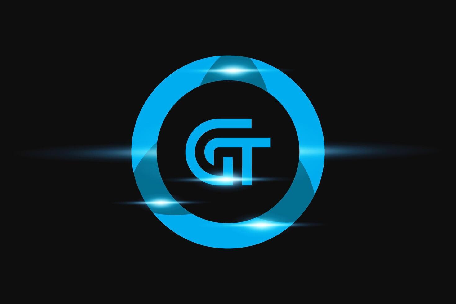 GT Blue logo Design. Vector logo design for business.