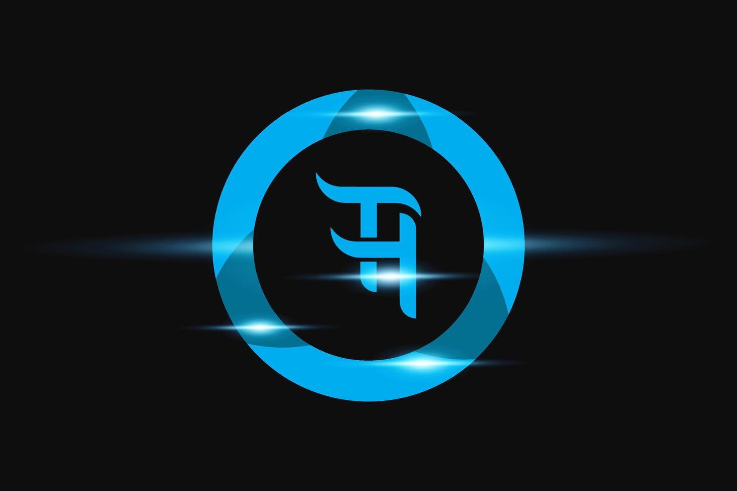 HT Blue logo Design. Vector logo design for business.