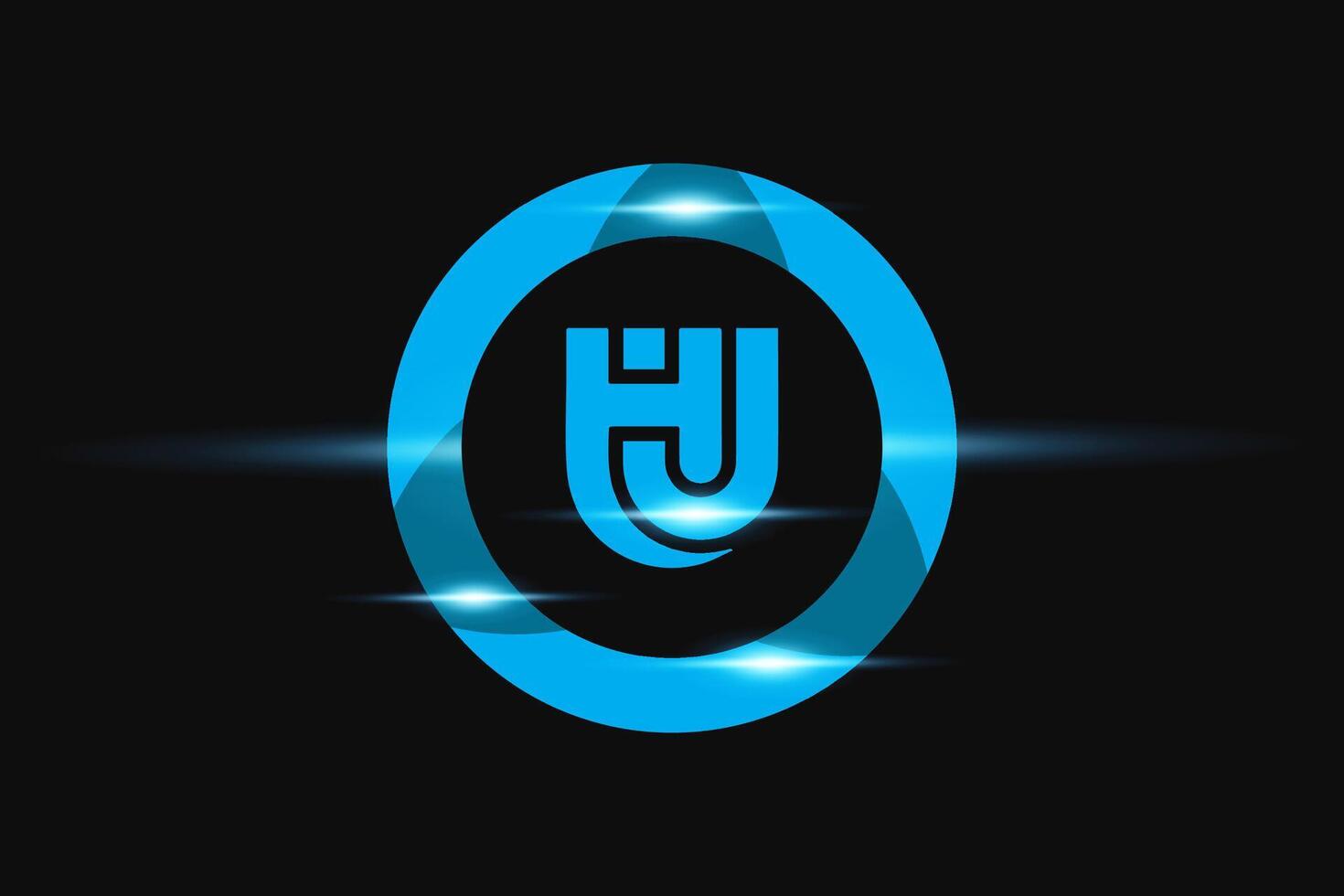 HU Blue logo Design. Vector logo design for business.