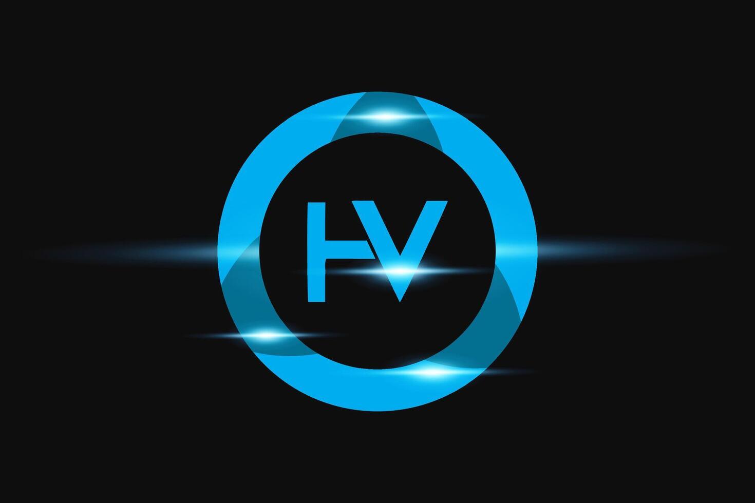 HV Blue logo Design. Vector logo design for business.