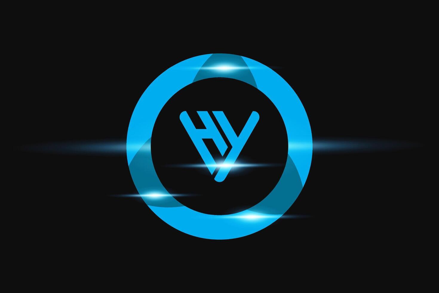 HY Blue logo Design. Vector logo design for business.