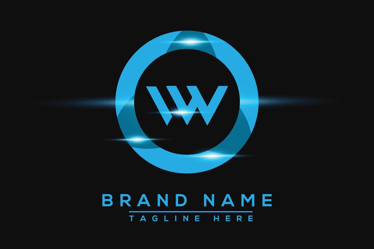 IW Blue logo Design. Vector logo design for business.