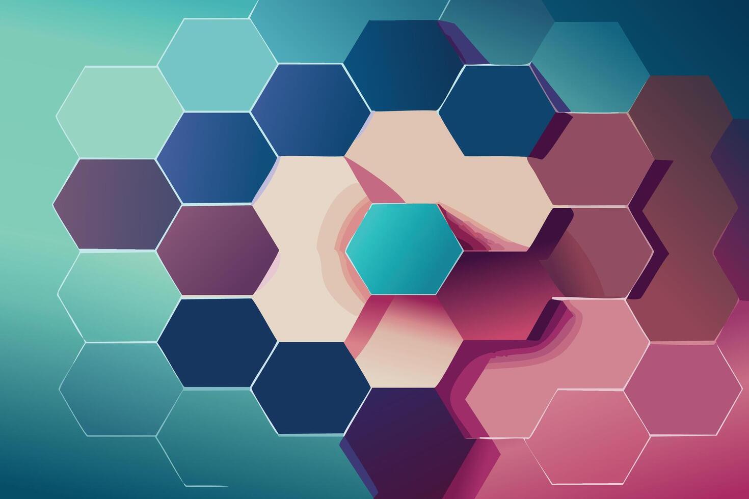 Digital hexagon abstract background vector