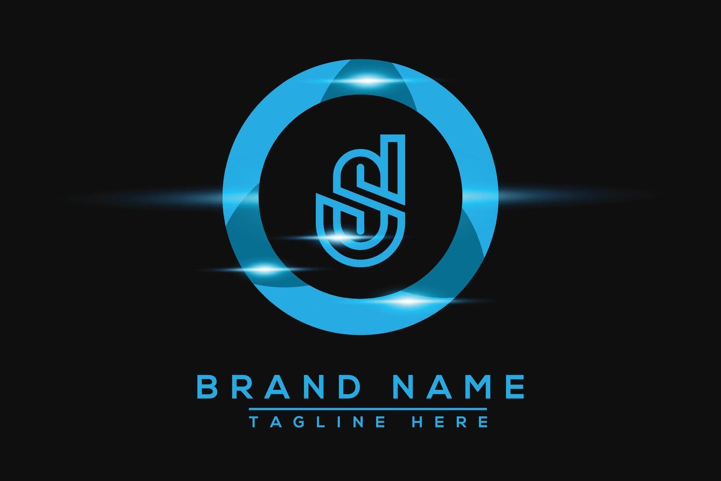 JS Blue logo Design. Vector logo design for business.