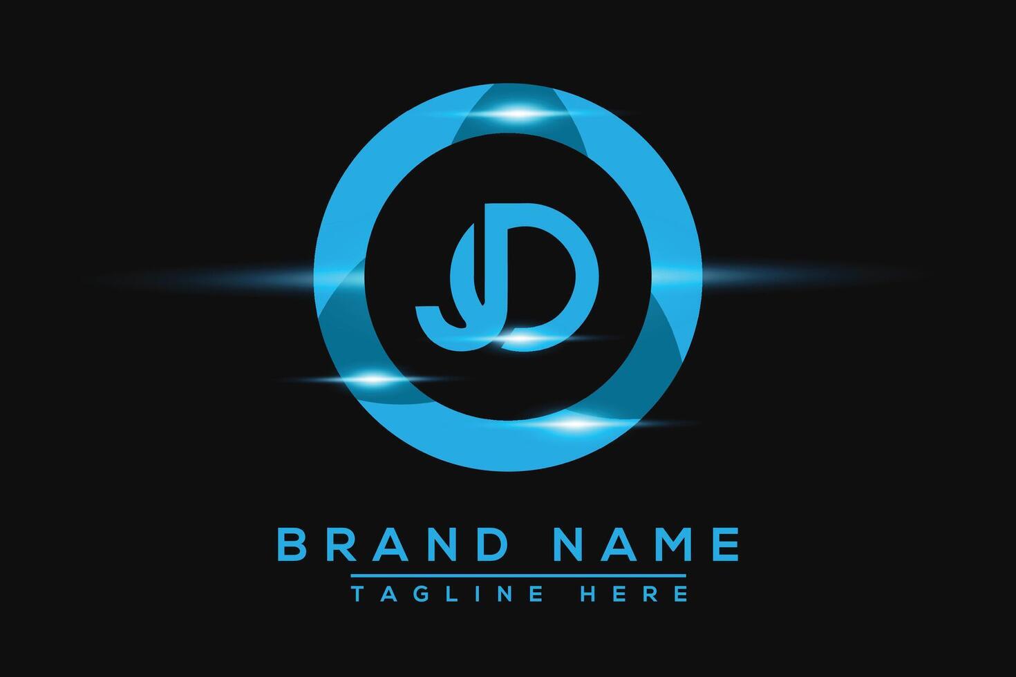 JO Blue logo Design. Vector logo design for business.